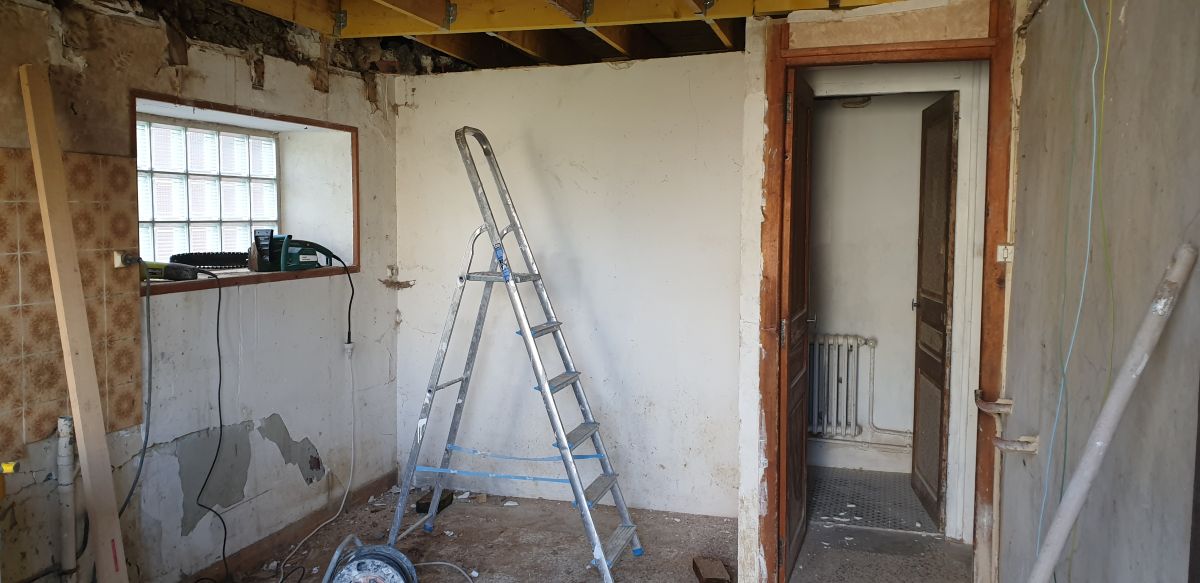 Pose placo isolation cuisine Rambouillet — nouvelles cloisons double plaque en cours